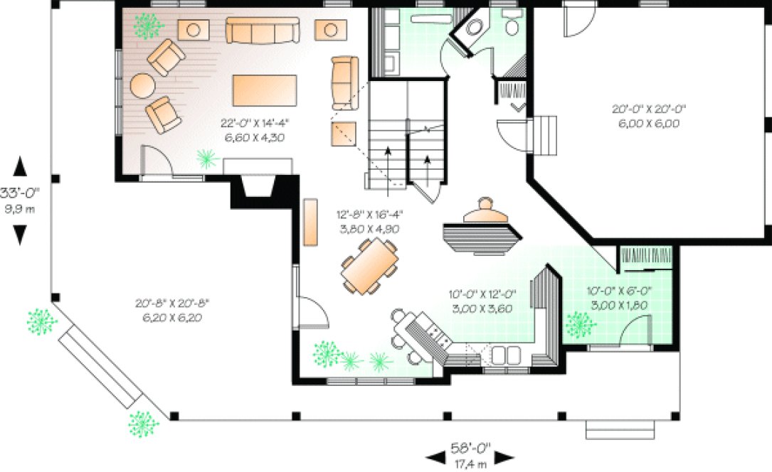 Main Floor Plan for House Plan #147382