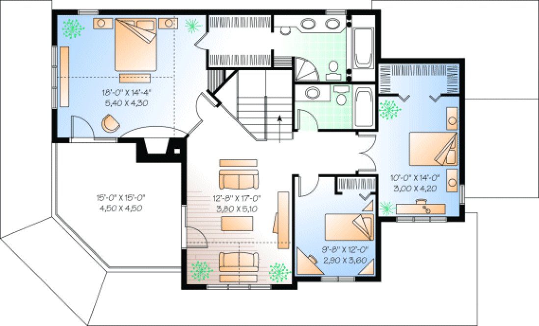 Second Floor Plan for House Plan #147382