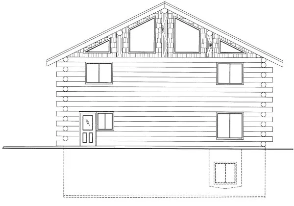 Rear Elevation for House Plan #455801