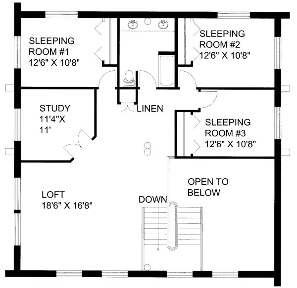 Second Floor Plan for House Plan #455801
