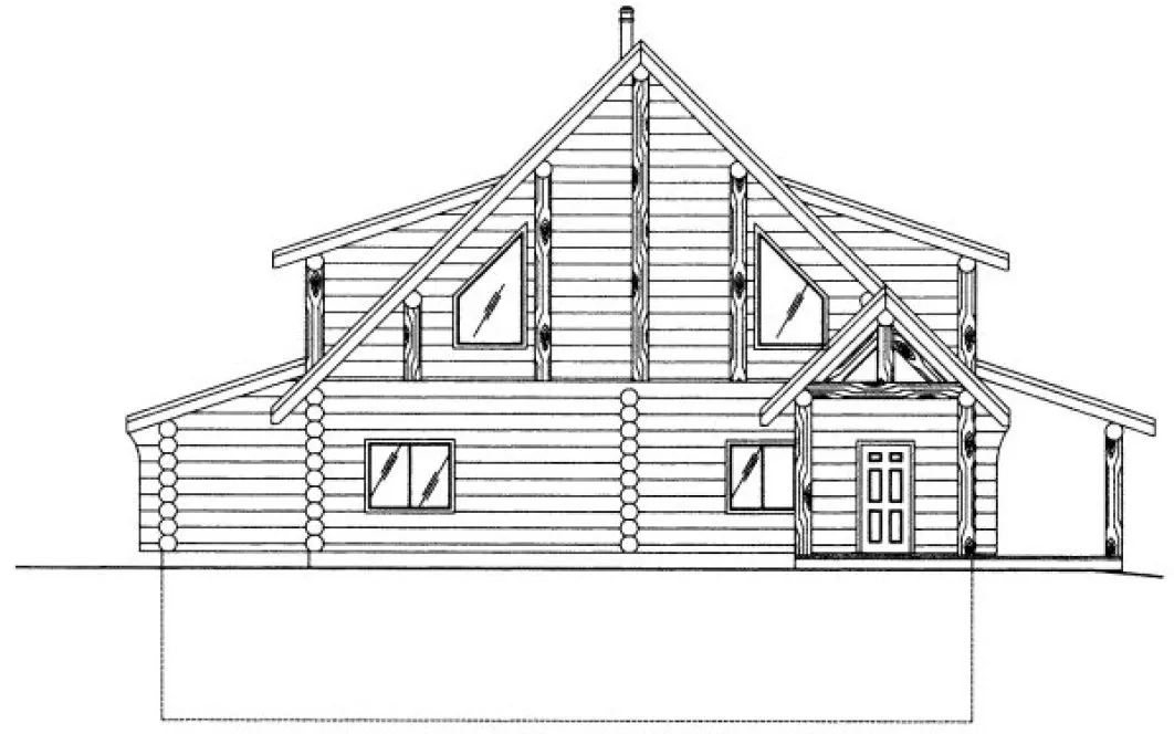 Rear Elevation for House Plan #456801