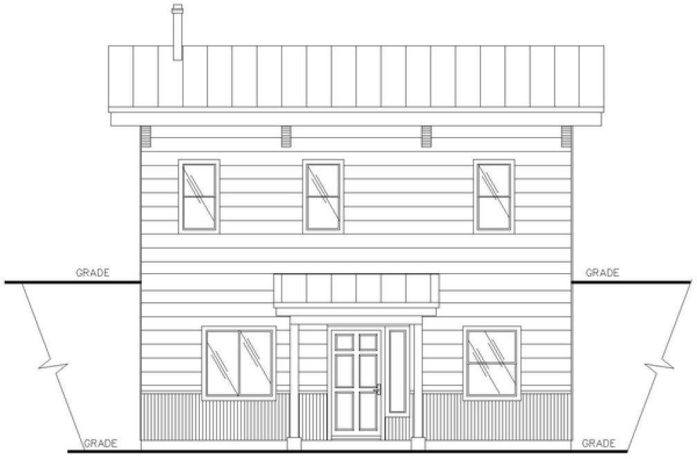 Rear Elevation for House Plan #454661