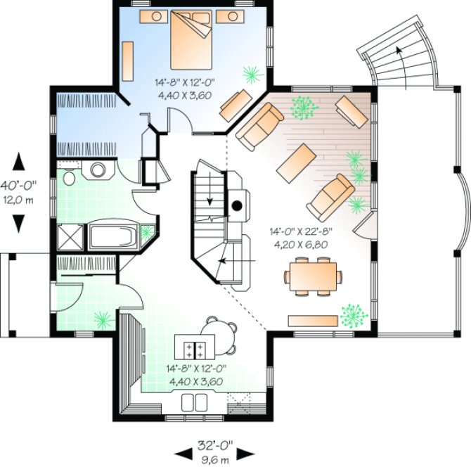 Main Floor Plan for House Plan #149392