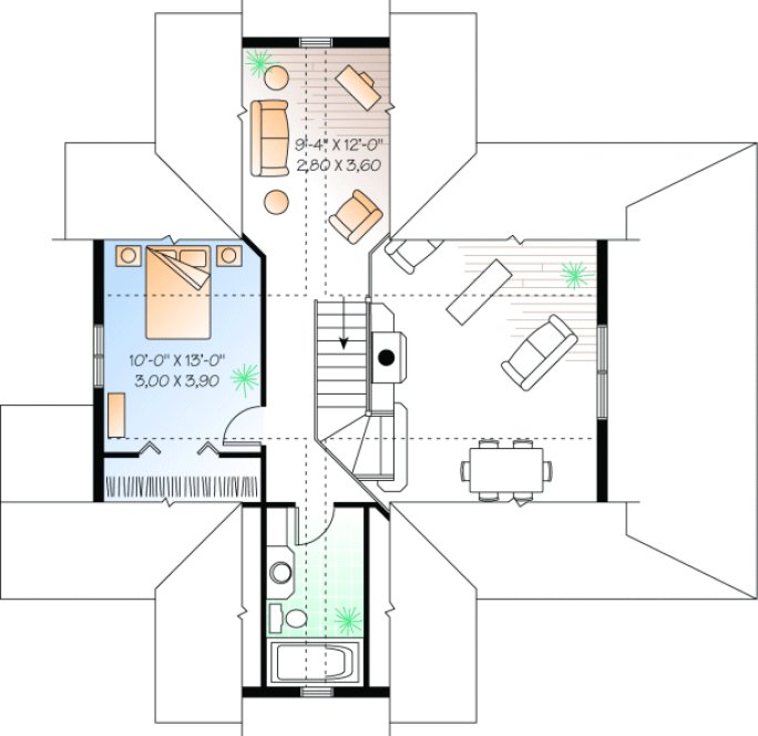 Second Floor Plan for House Plan #149392