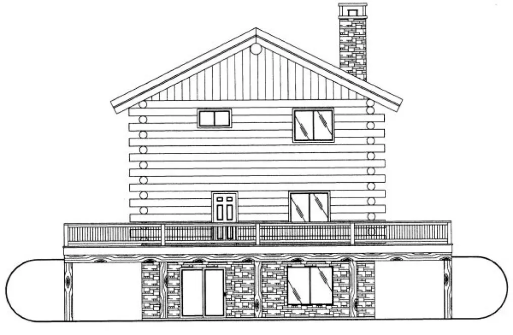 Rear Elevation for House Plan #451901