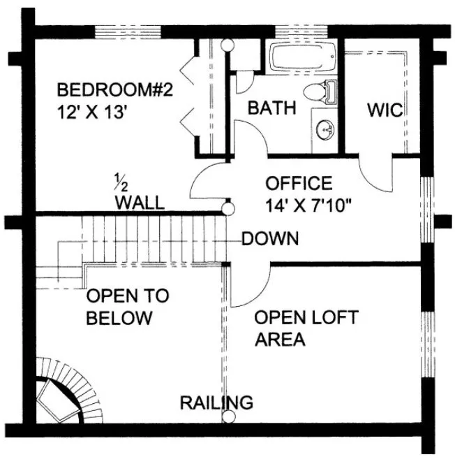 Second Floor Plan for House Plan #451901