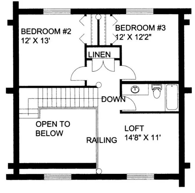 Second Floor Plan for House Plan #453901