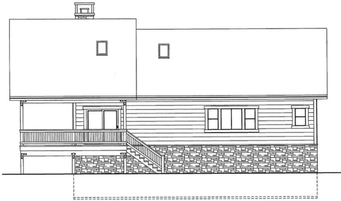 Rear Elevation for House Plan #458561