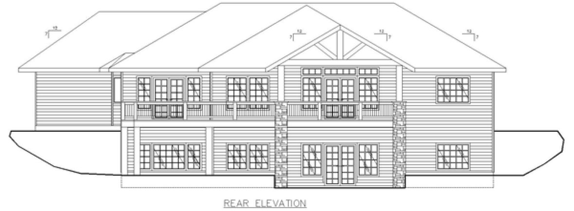 Rear Elevation for House Plan #455402