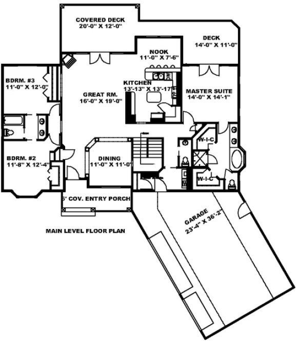 Main Floor Plan for House Plan #455402