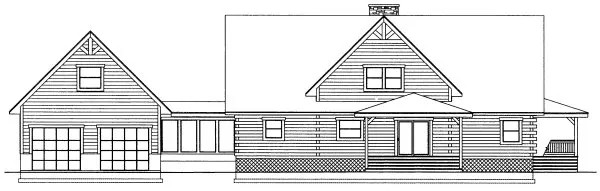 Rear Elevation for House Plan #456901