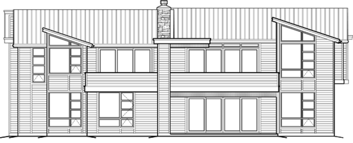 Rear Elevation for House Plan #320141