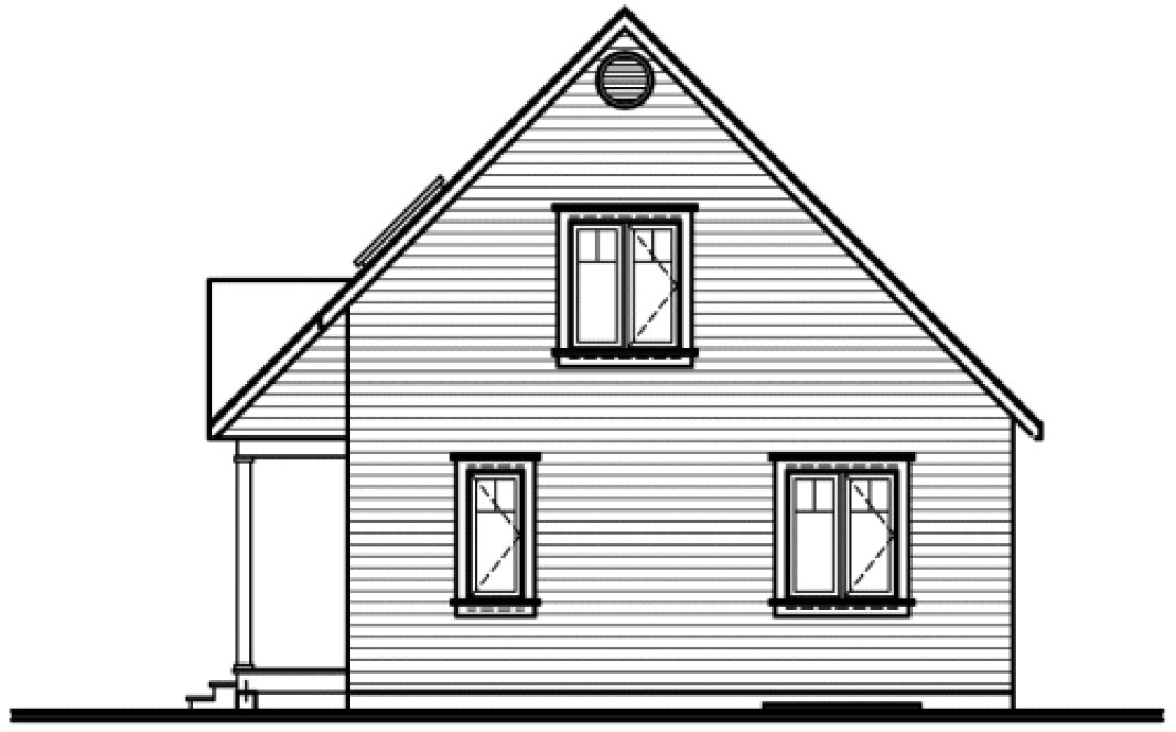 Rear Elevation for House Plan #147952