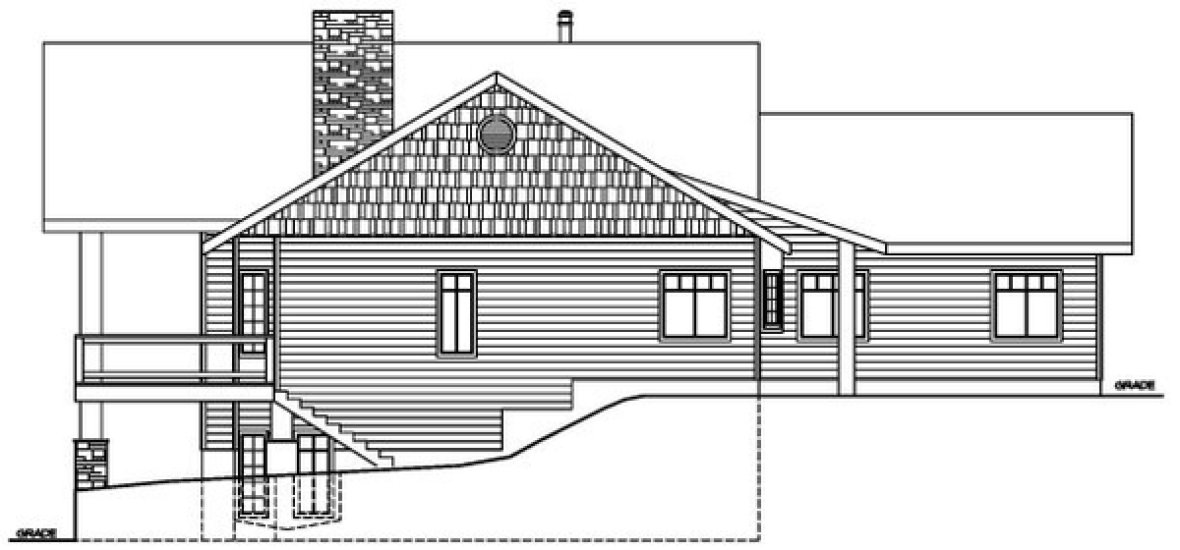 Left Elevation for House Plan #454033