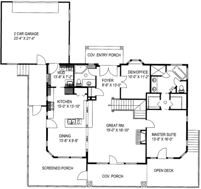 Main Floor Plan for House Plan #454033