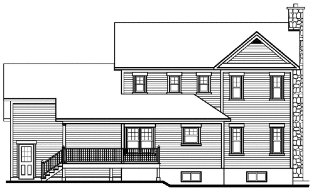 Rear Elevation for House Plan #143582