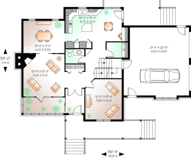 Main Floor Plan for House Plan #143582