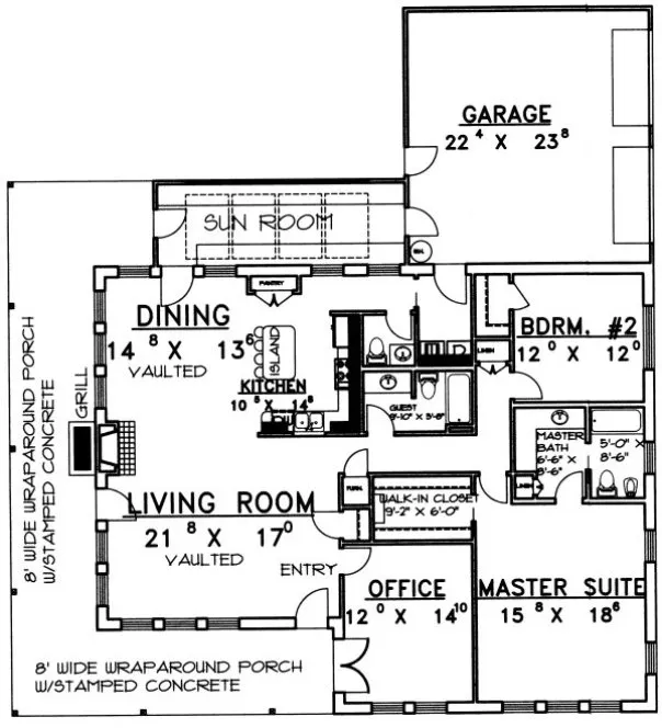 Main Floor Plan for House Plan #455002