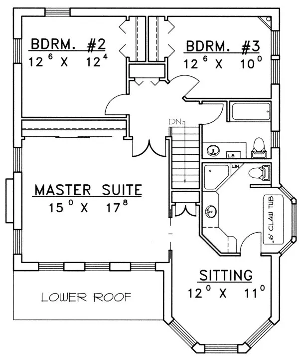 Second Floor Plan for House Plan #458002