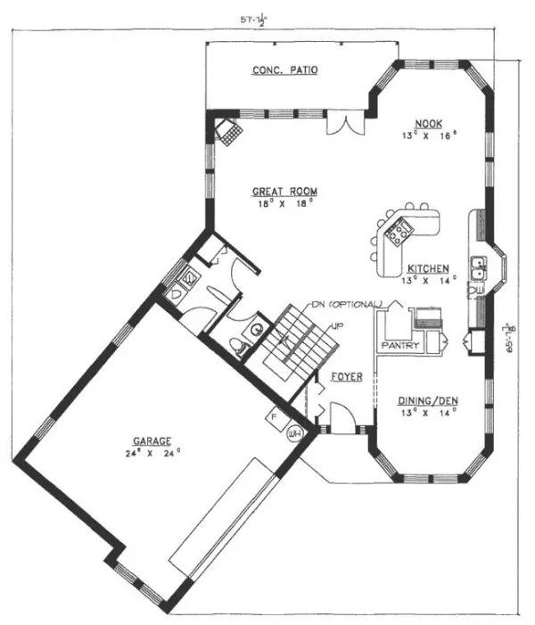Main Floor Plan for House Plan #459002