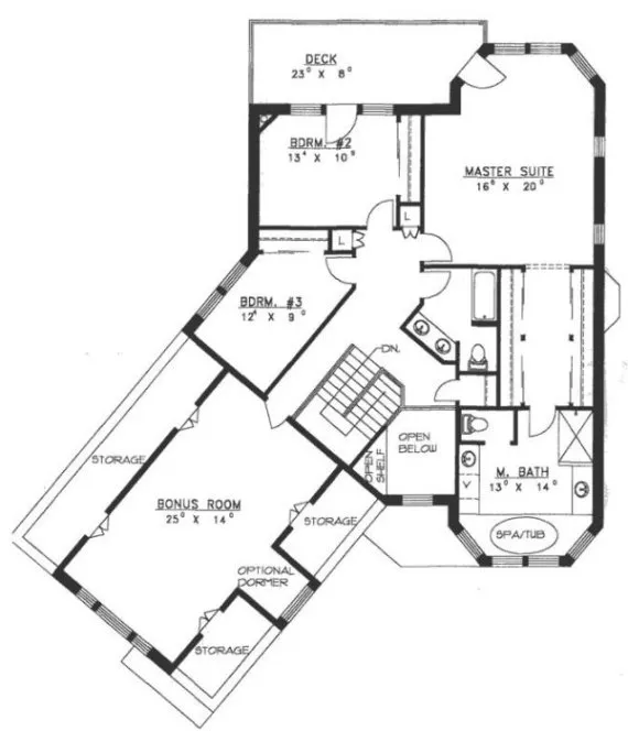 Second Floor Plan for House Plan #459002