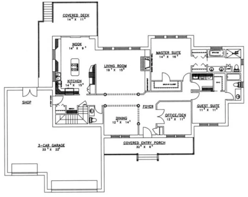 Main Floor Plan for House Plan #450102
