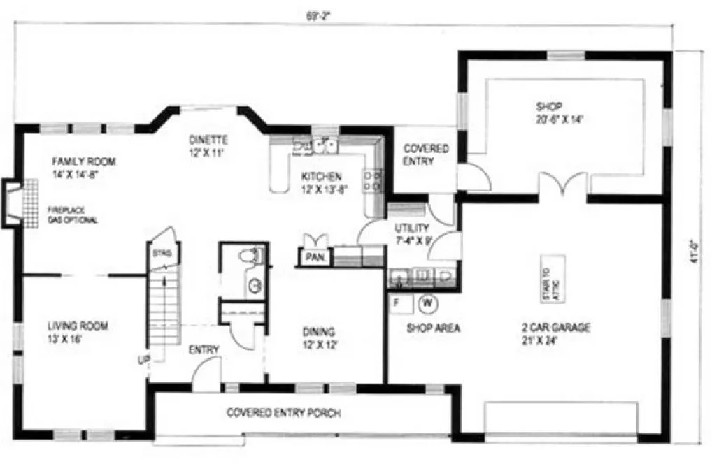 Main Floor Plan for House Plan #451102
