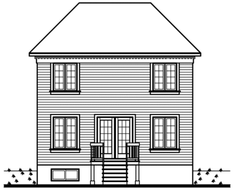 Rear Elevation for House Plan #143072