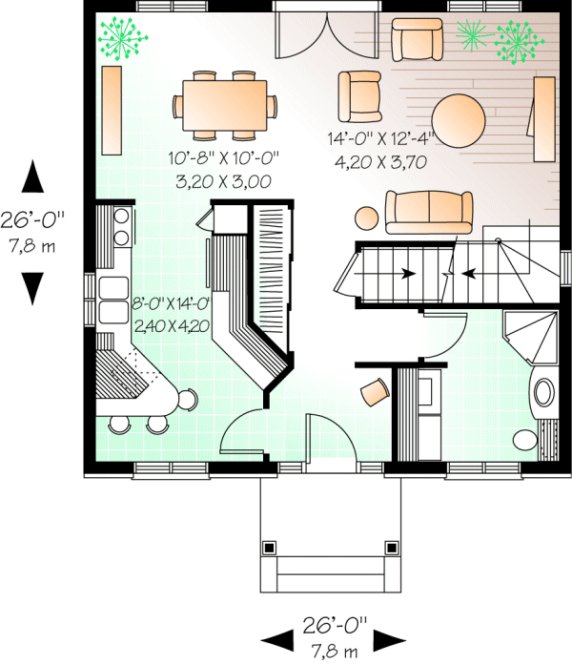 Main Floor Plan for House Plan #143072