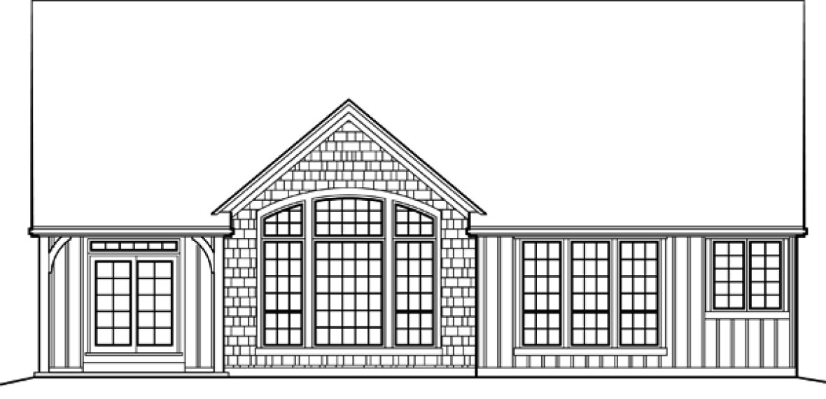 Rear Elevation for House Plan #320511