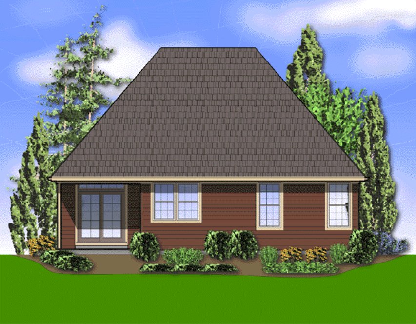 Rear Elevation for House Plan #325511