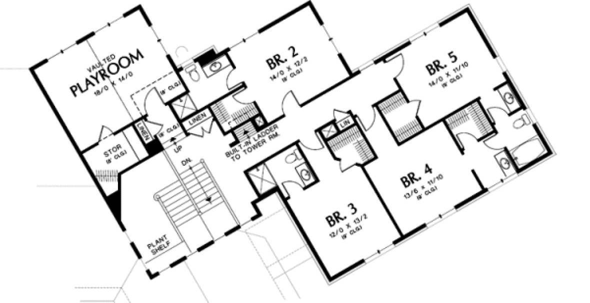 Second Floor Plan for House Plan #320442