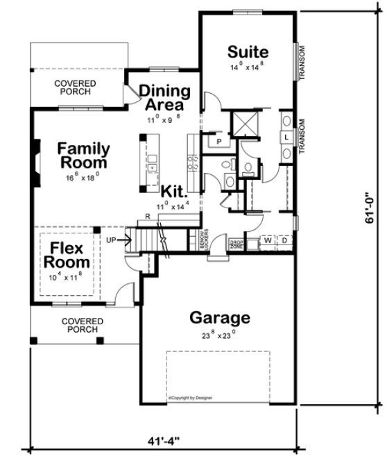 Main Floor Plan for House Plan #150831