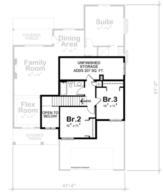 Second Floor Plan for House Plan #150831