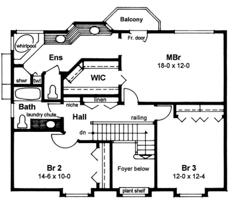 Second Floor Plan for House Plan #201572
