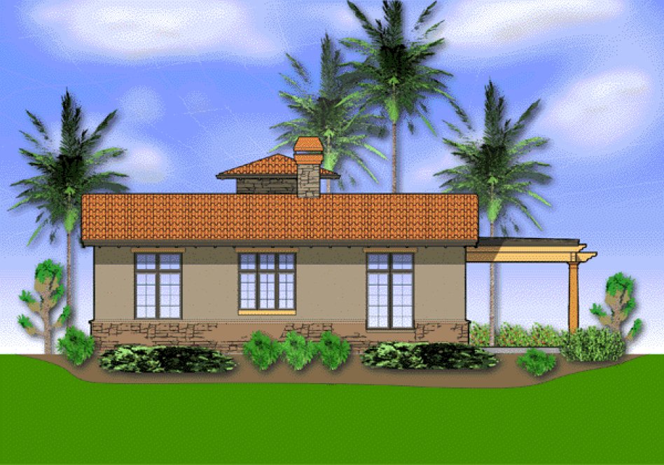 Rear Elevation for House Plan #327511