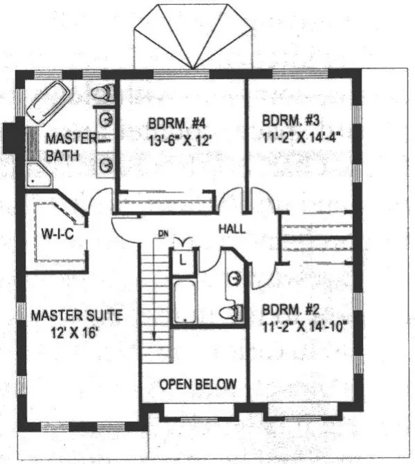 Second Floor Plan for House Plan #452102