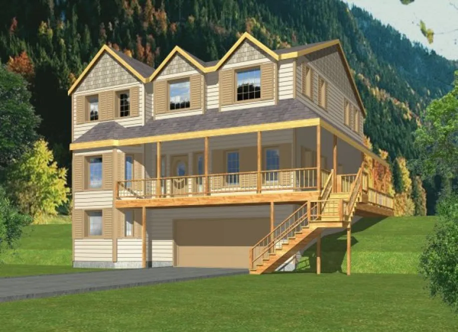 Full Rendering for House Plan #452102