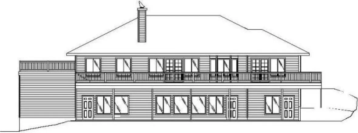 Rear Elevation for House Plan #456102