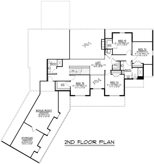 Second Floor Plan for House Plan #758783