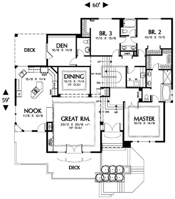 Main Floor Plan for House Plan #320221
