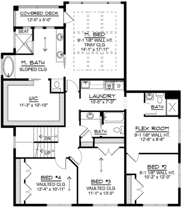 Second Floor Plan for House Plan #752303
