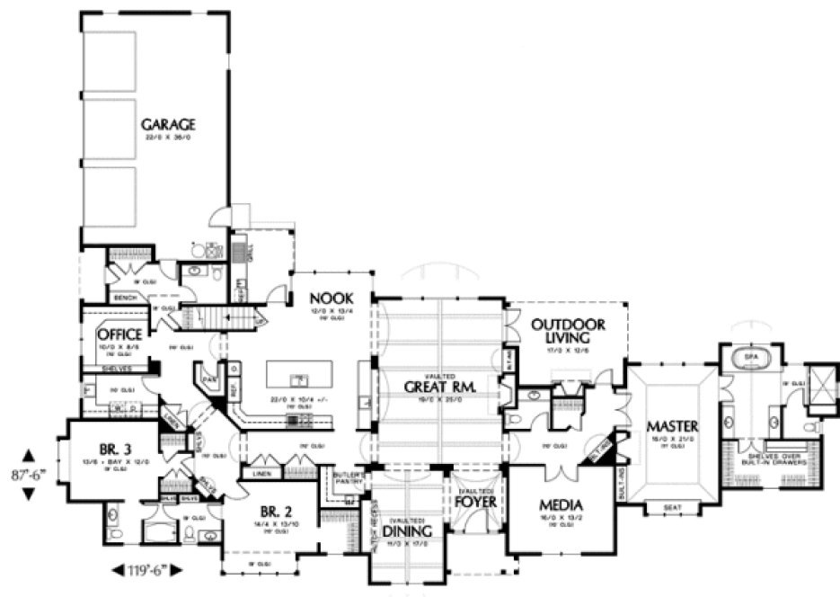 Main Floor Plan for House Plan #321322