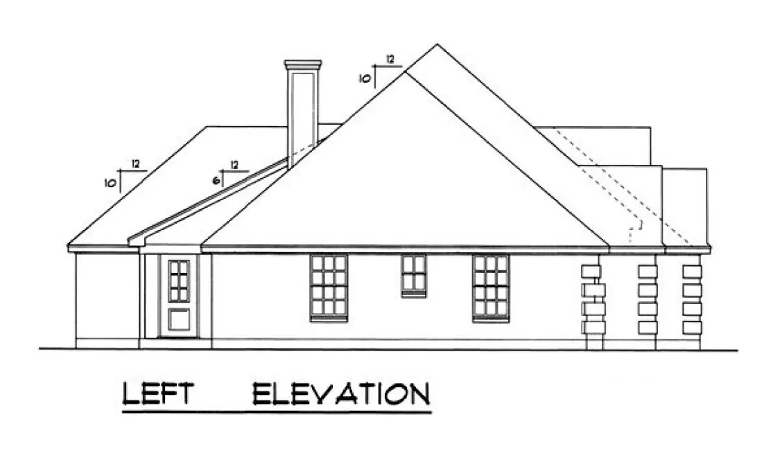 Left Elevation for House Plan #449091