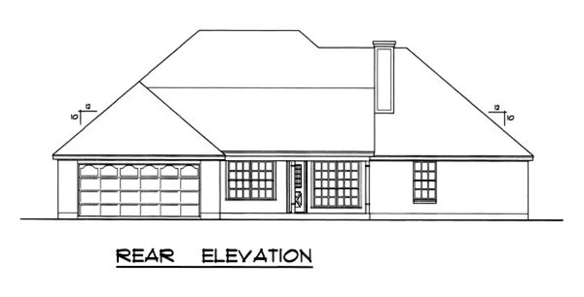 Rear Elevation for House Plan #449091