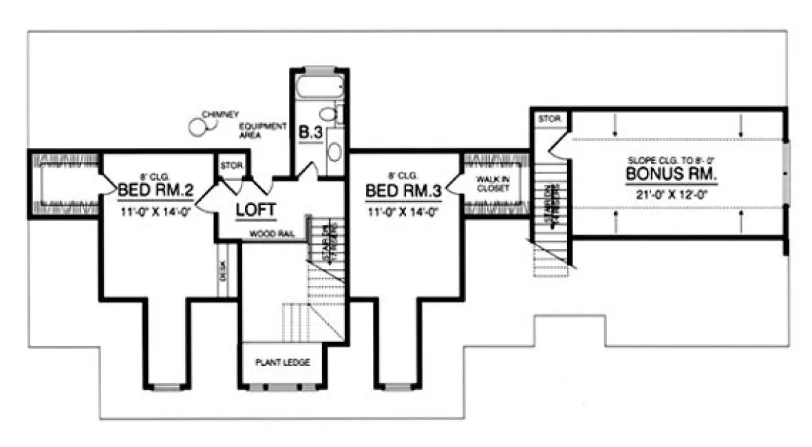 Second Floor Plan for House Plan #449191