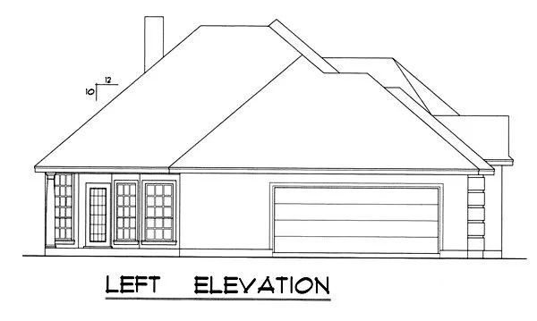 Left Elevation for House Plan #449991