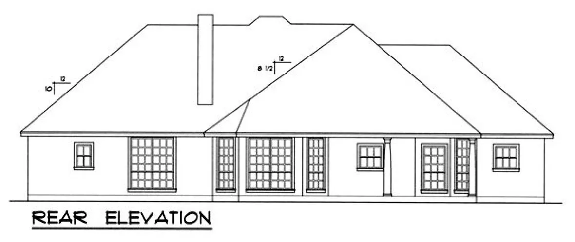 Rear Elevation for House Plan #449991