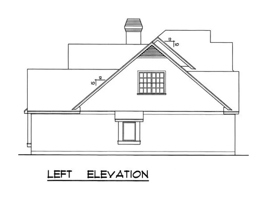 Left Elevation for House Plan #440002