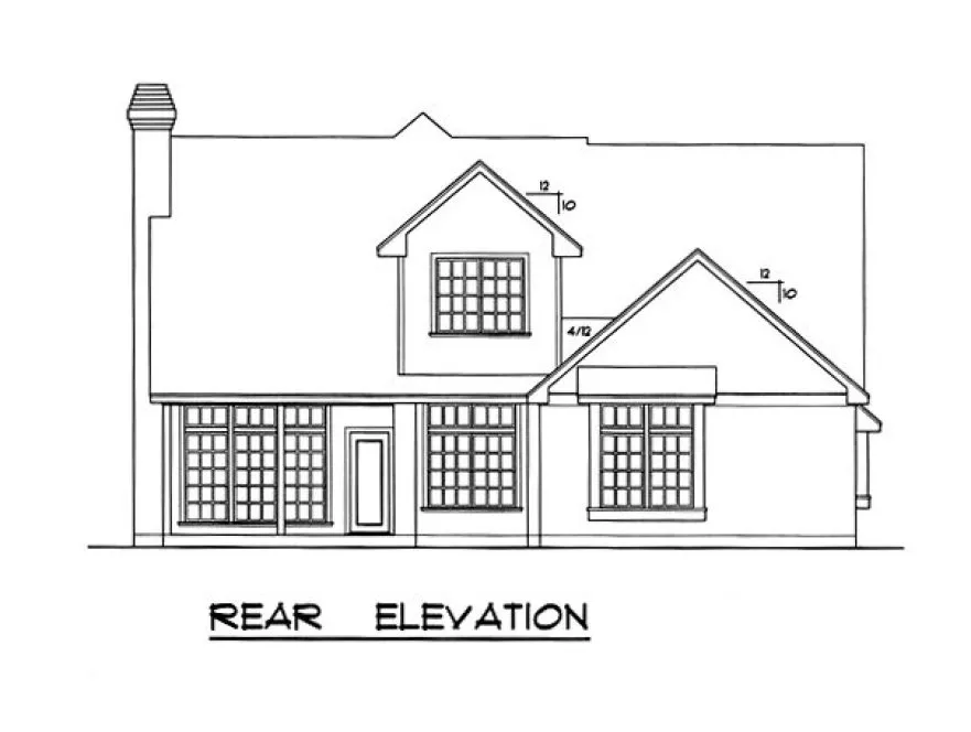 Rear Elevation for House Plan #440002
